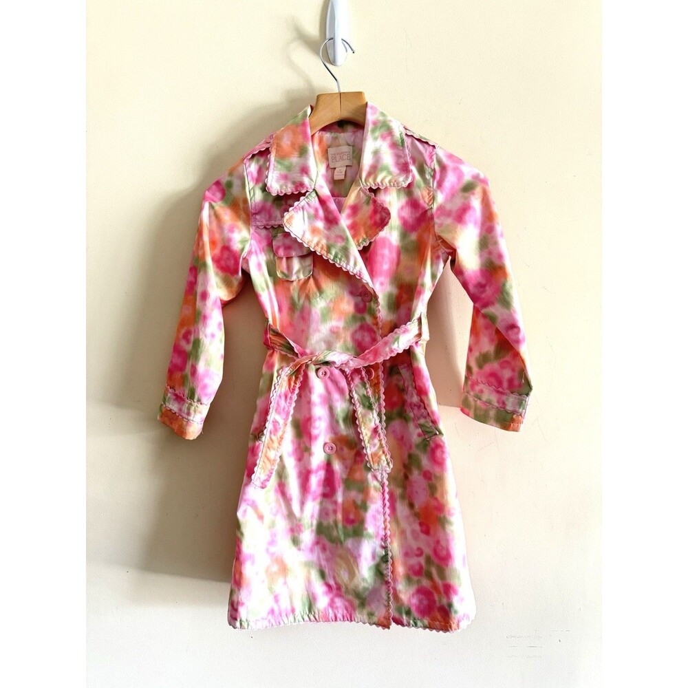 The Children's Place Size M 7/8 Floral Peacoat Vintage Girls Kids Dress Jacket